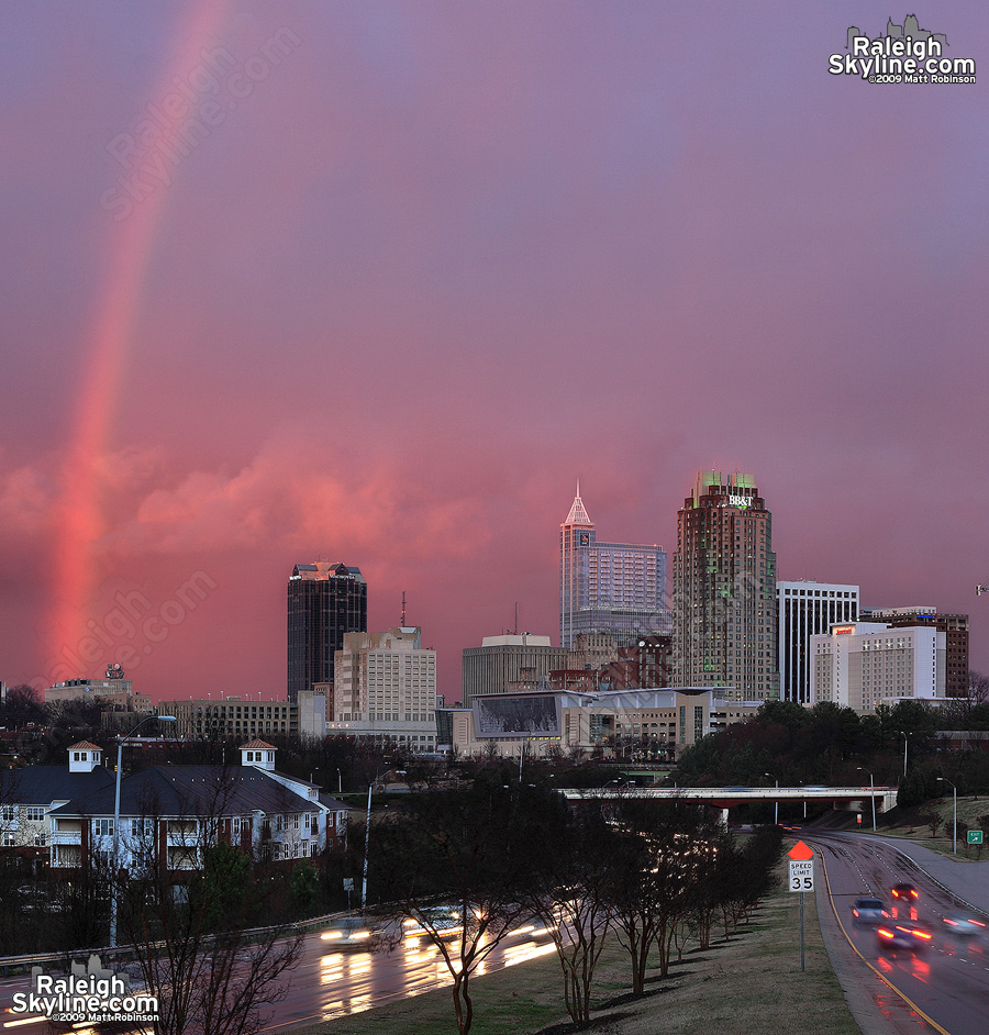 Downtown Raleigh Winter Rainbow January 7, 2009