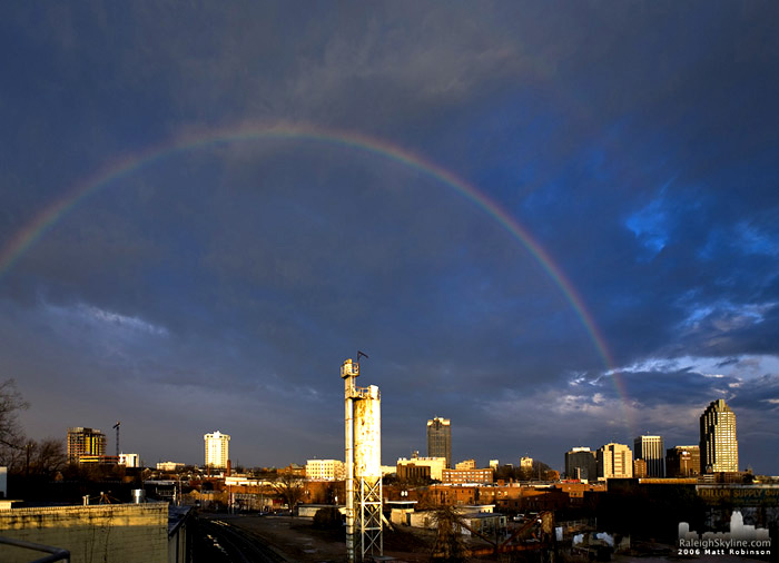 Rainbow over Raleigh Downtown Raleigh